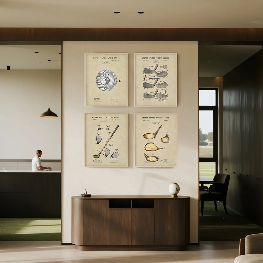 Vintage Golf Patent Art Prints - Sports Equipment Drawing incelemesi ve fiyatı