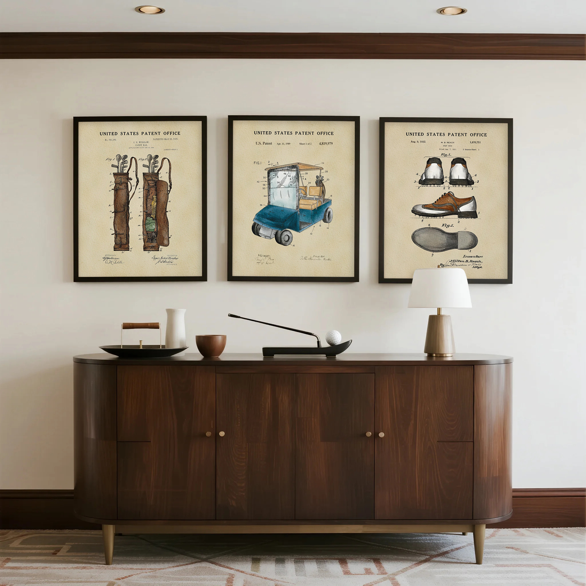 Vintage Golf Patent Art Prints - Sports Equipment Drawing incelemesi ve fiyatı