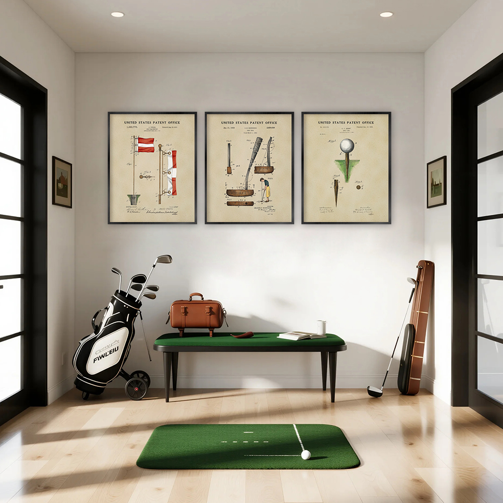 Vintage Golf Patent Art Prints - Sports Equipment Drawing incelemesi ve fiyatı