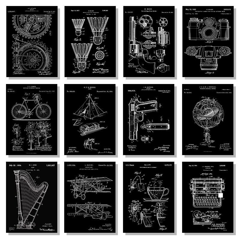 Patent Black And White poster  - Sports Equipment Drawing incelemesi ve fiyatı