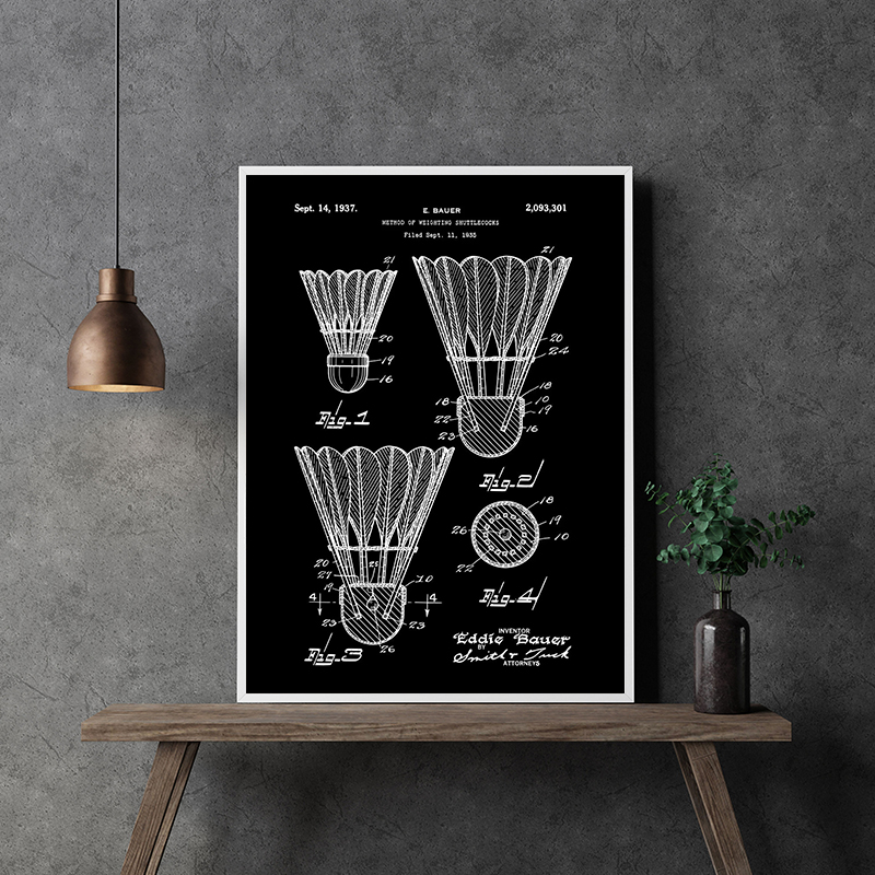 Patent Black And White poster  - Sports Equipment Drawing incelemesi ve fiyatı