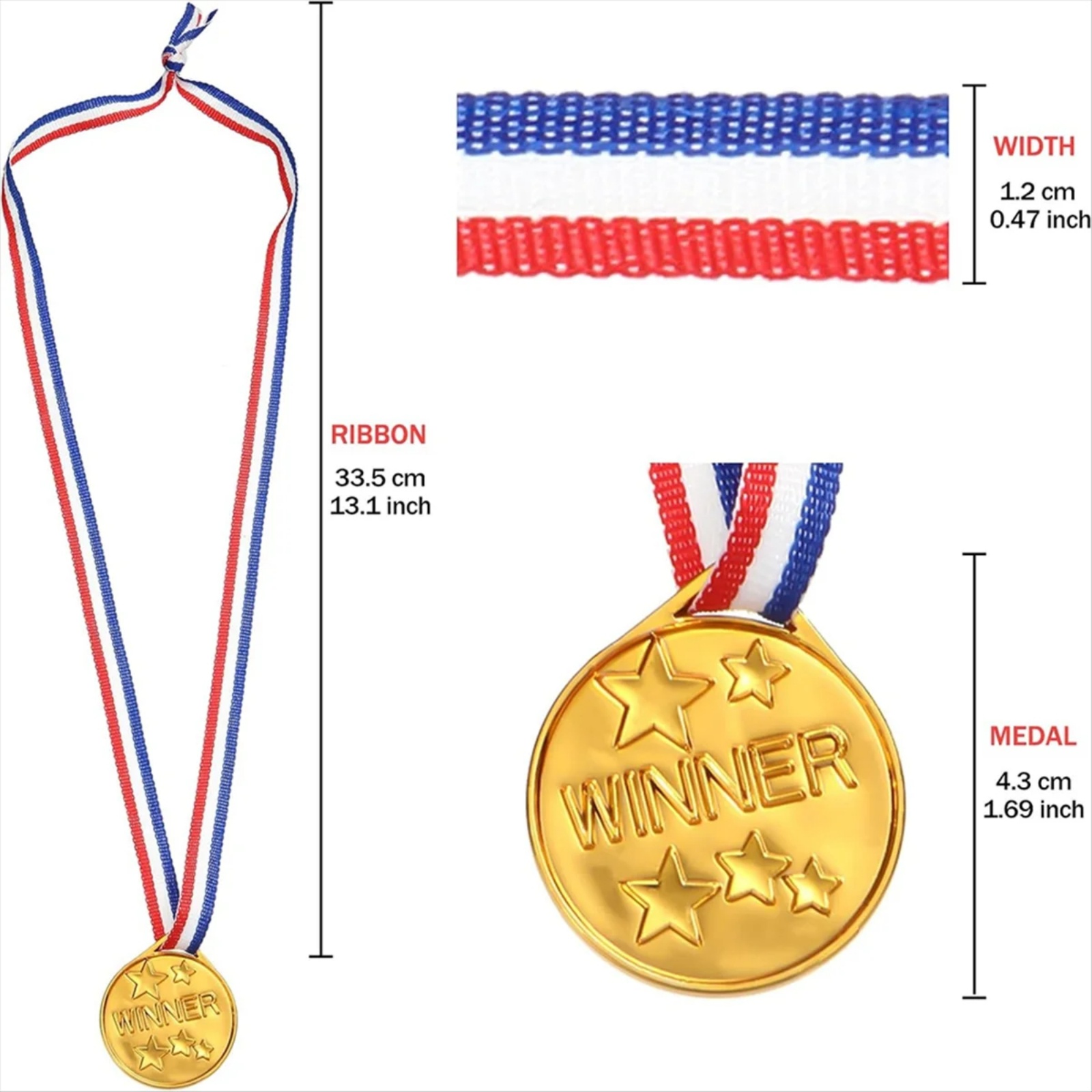 30Pcs Plastic Gold Winners Med - Sports Equipment For Schools incelemesi ve fiyatı